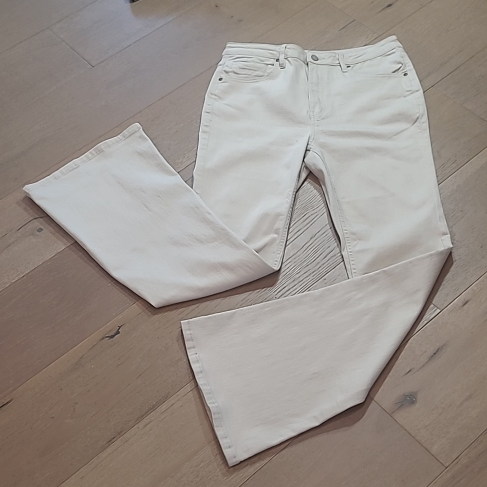 EUC Idyllwind Pants Women's sz 12/32L Cream/Tan High Rise Bootcut Pants